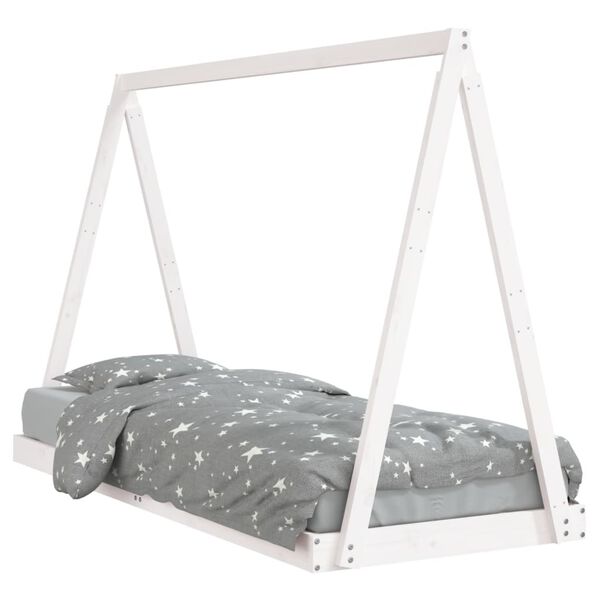 vidaXL Estructura de cama para ni&ntilde;os madera de pino blanco 80x200 cm