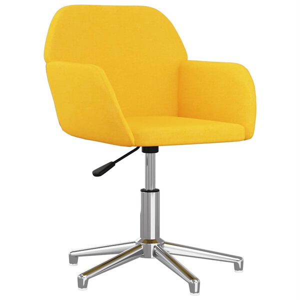 vidaXL Silla de oficina giratoria de tela amarillo claro