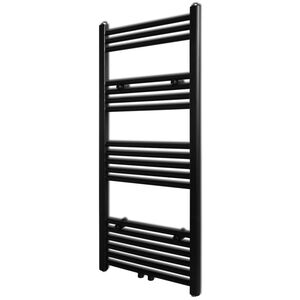 vidaXL Radiador toallero de ba&ntilde;o recto negro 500 x 1160 mm