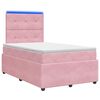 vidaXL Cama de muelles con LED y colch&oacute;n Rosa 120 x 200 cm Terciopelo