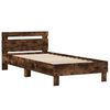 vidaXL Cama con cabecero madera de ingenier&iacute;a roble ahumado 100x200 cm