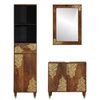 vidaXL Juego de Muebles de Ba&ntilde;o con caj&oacute;n con puerta 3 pcs Marr&oacute;n miel