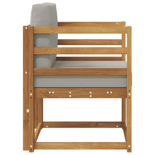 vidaXL Sof&aacute; de exterior Madera de Acacia S&oacute;lida y Poli&eacute;ster