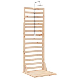 vidaXL Ducha exterior 225 cm Madera maciza de pino y acero inoxidable