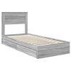 vidaXL Cama con almacenamiento con cabecera Gris Sonoma 100 x 200 cm
