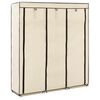 vidaXL Armario con compartimentos y varillas tela crema 150x45x175 cm