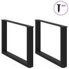 vidaXL Patas para mesa de centro en forma de U (2 unidades), color negro, 60 x (42-43) cm, acero