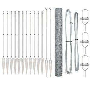 vidaXL Poste de Valla Plateado