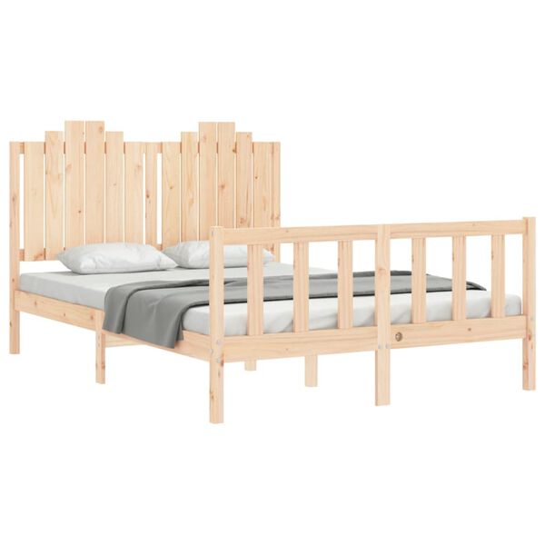 vidaXL Estructura de cama sin colchón madera maciza de pino 140x190 cm