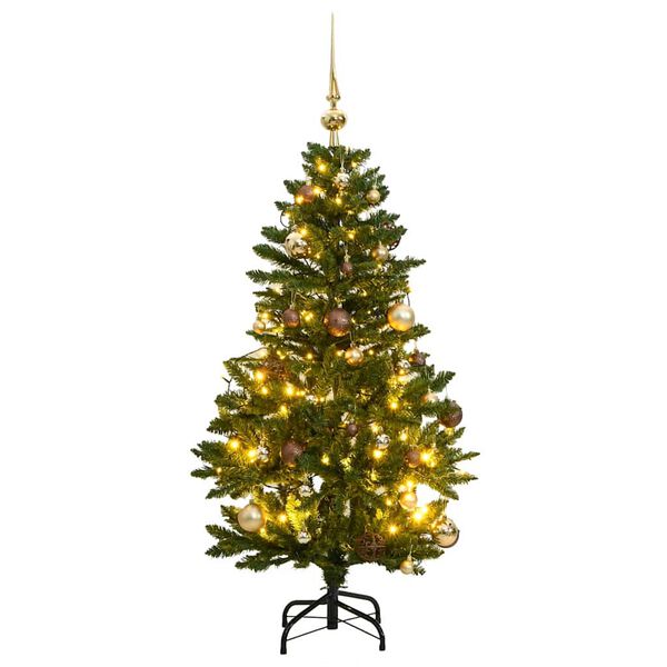 vidaXL &Aacute;rbol Navidad artificial con bisagras 150 LED y bolas 120 cm