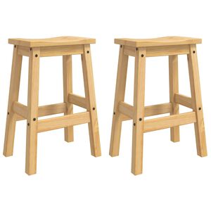 vidaXL Taburete de bar 2 uds. Cera de Miel 44 x 30 x 63 cm Pino macizo