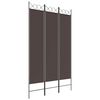 vidaXL Biombo divisor de 3 paneles de tela marr&oacute;n 120x200 cm