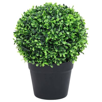 vidaXL Plantas de boj artificial 2 uds forma bola maceta verde 37 cm