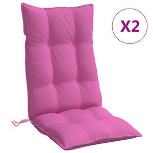 vidaXL Cojines de silla con respaldo alto 2 uds tela Oxford rosa