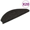 vidaXL Alfombrilla autoadhesiva escalera 20 uds negro 56x17x3 cm
