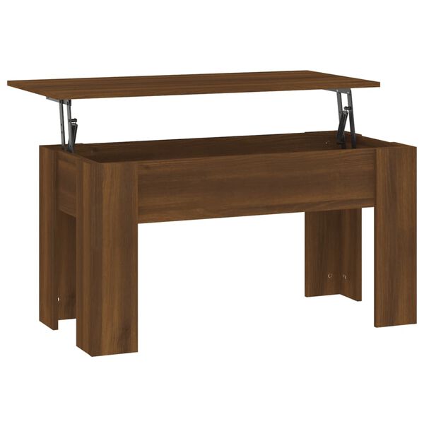 vidaXL Mesa de centro madera de ingeniería marrón roble 101x49x52 cm
