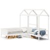 vidaXL Set de sof&aacute; cama y banco con techo madera pino blanco 90x190 cm
