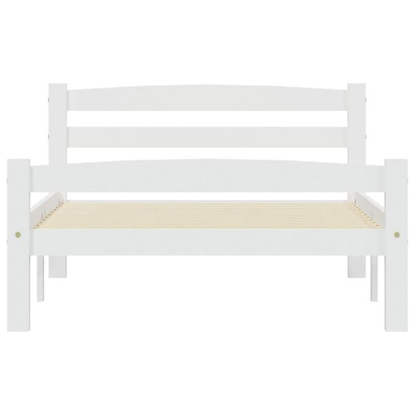 vidaXL Estructura de cama sin colchón madera de pino blanco 100x200 cm