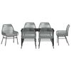 vidaXL Conjunto de Comedor de Jard&iacute;n 7 pcs Gris rat&aacute;n sint&eacute;tico
