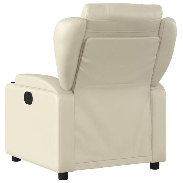 vidaXL Sill&oacute;n reclinable el&eacute;ctrico de cuero sint&eacute;tico crema