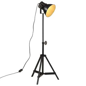 vidaXL L&aacute;mpara de pie negra 25 W E27 35x35x65/95 cm