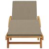 vidaXL Tumbona con coj&iacute;n Taup&eacute; 200 x 67 x 84cm Madera maciza de Acacia