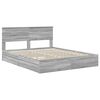 vidaXL Cama con almacenamiento con cabecera Gris Sonoma 160 x 200 cm