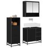 vidaXL Juego de muebles de ba&ntilde;o 3 pcs Roble Negro Madera contrachapada
