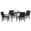 vidaXL Conjunto de Comedor de Jard&iacute;n 5 pcs Negro rat&aacute;n sint&eacute;tico