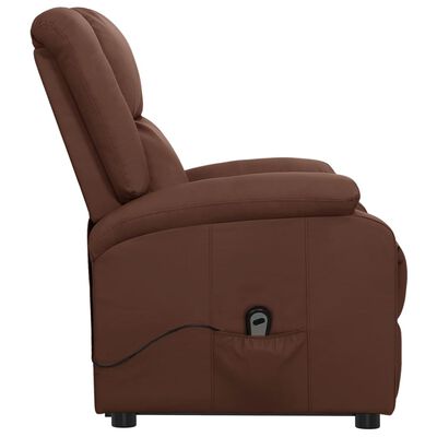 vidaXL Sillón reclinable de pie de cuero sintético marrón