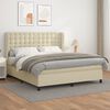 vidaXL Cama box spring con colch&oacute;n cuero sint&eacute;tico crema 180x200 cm