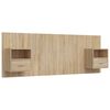vidaXL Cabecero de cama con mesitas madera contrachapada roble Sonoma