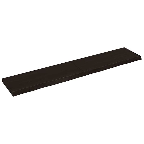 vidaXL Encimera de ba&ntilde;o madera tratada marr&oacute;n oscuro 200x40x(2-6) cm