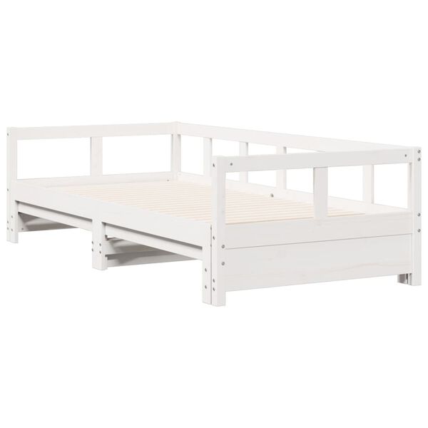 vidaXL Sof&aacute; cama sin colch&oacute;n madera maciza de pino blanco 90x200 cm