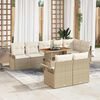 vidaXL Conjunto de sof&aacute; de jard&iacute;n con coj&iacute;n 9 pcs beige y crema