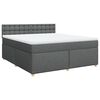 vidaXL Cama box spring con colch&oacute;n tela gris oscuro 180x200 cm