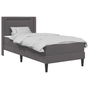 vidaXL Estructura de cama con colch&oacute;n Gris 90 x 190 cm Cuero sint&eacute;tico