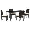 vidaXL Conjunto de Comedor de Jard&iacute;n 5 uds. Negro