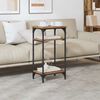 vidaXL Mesa lateral con estante Madera envejecida 40 x 30 x 75 cm