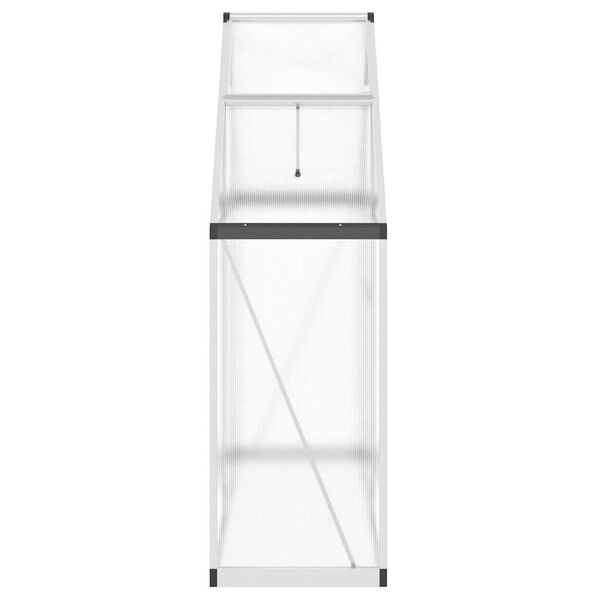 vidaXL Invernadero con marco base aluminio plateado 169x58x195 cm