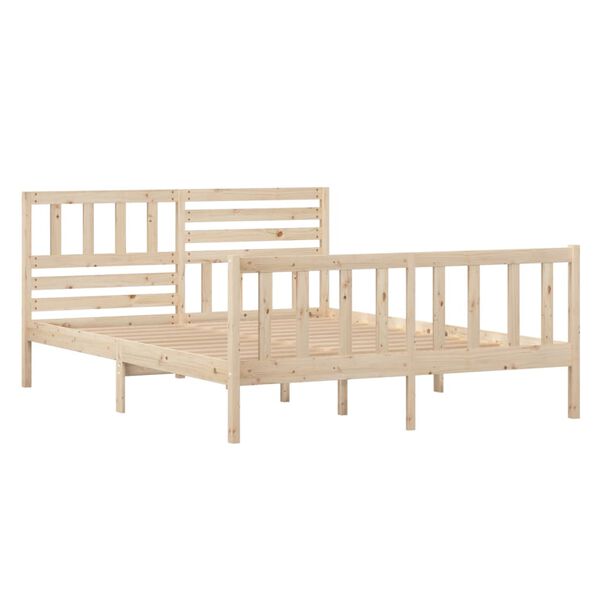 vidaXL Estructura de cama doble pequeña de madera maciza 120x190 cm