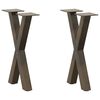 vidaXL Patas para mesa de centro en forma de X (2 unidades, acero natural, 28 x 42-43 cm)