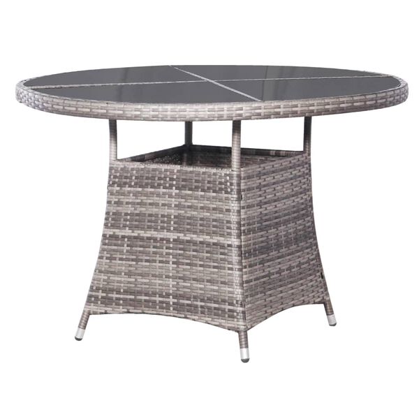 vidaXL Set comedor jard&iacute;n 7 pzas rat&aacute;n sint&eacute;tico gris antracita y gris