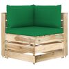 vidaXL Muebles de jard&iacute;n 7 piezas con cojines madera impregnada verde