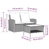 vidaXL Sofá jardín de 2 plazas con cojín y mesa gris ratán sintético
