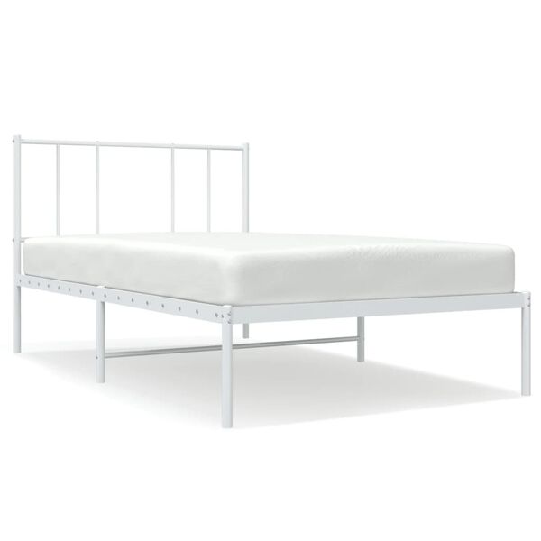 vidaXL Estructura cama sin colchón con cabecero metal blanco 80x200 cm