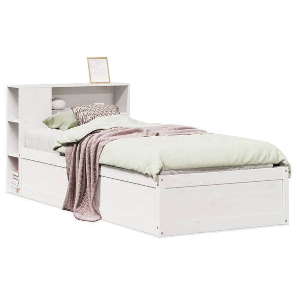vidaXL Estructura cama sin colch&oacute;n madera maciza pino blanca 100x200cm