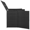 vidaXL Cobertizo triple de cubo basura ratán PE negro 229x78x120 cm