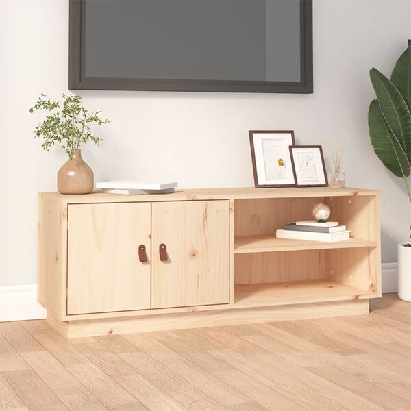 vidaXL Mueble de TV de madera maciza de pino 105x34x40 cm