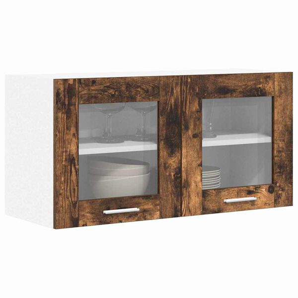 vidaXL Mueble colgante con puerta Roble Ahumado y 80 x 31 x 40 cm